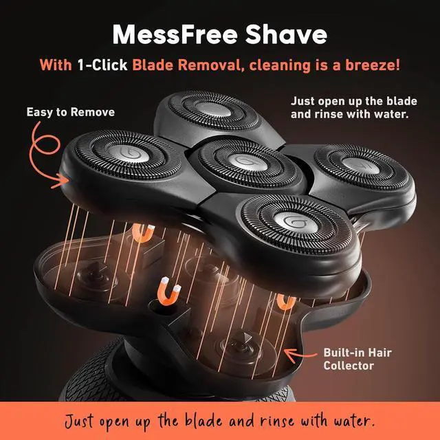 Alt view image 7 of 7 - Groomie Crispy AF, Shaving & Grooming Kit for Bald Men - Set Includes BaldiePro Electric Razor, Pre-Shave Oil, Aftershave, Deodorant & Travel Carrying Case - All-in-One Head Shaver Kits for Men