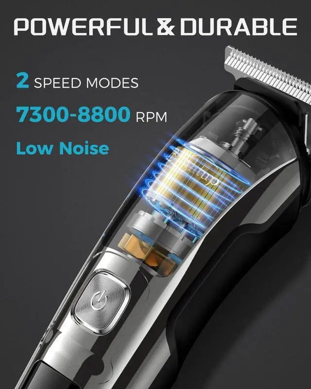 Alt view image 3 of 7 - Brightup Beard Trimmer for Men - Electric Razor & Shaver, Cordless Hair Clippers Trimmers Set, IPX7 Waterproof Mens Grooming Kit for Shaving Face, Mustache, Body, Ear, Nose Hair Trimmer, Gifts for Men