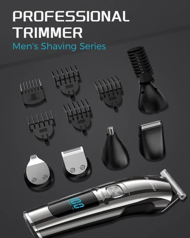 Alt view image 6 of 7 - Brightup Beard Trimmer for Men - Electric Razor & Shaver, Cordless Hair Clippers Trimmers Set, IPX7 Waterproof Mens Grooming Kit for Shaving Face, Mustache, Body, Ear, Nose Hair Trimmer, Gifts for Men