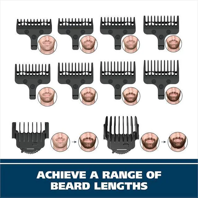 Alt view image 7 of 7 - Wahl Stainless Steel Lithium Ion 2.0+ Slate Beard Trimmer for Men - Electric Shaver, Nose Ear Trimmer, Rechargeable All in One Men's Grooming Kit - Model 9864