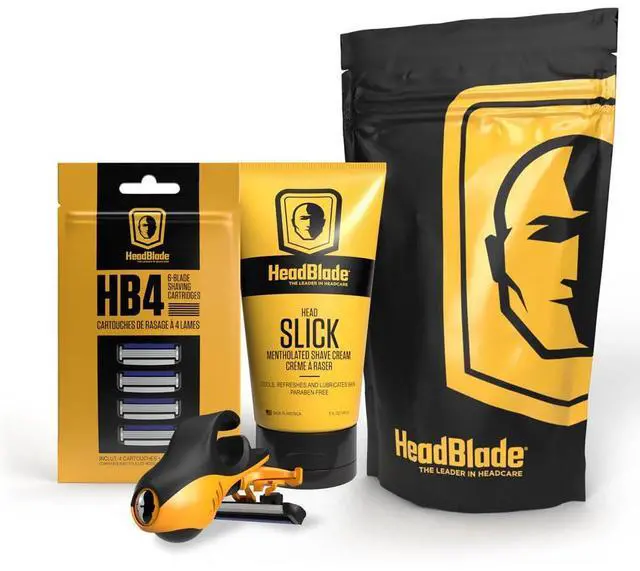 Main image of Moto Men's Head Shaving Starter Kit with 5oz HeadSlick Shaving Cream, Shaving Razor, Blade Refills