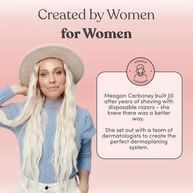 Alt view image 7 of 7 - Jill Dermaplane Razor Trial Kit | Facial Hair Removal Dermaplaning Kit Includes 1 Shave Wand, 2 Dermaplane Razors & Cleaning Cloth | Pre-Shave Magic Spray & Wipes Not Included