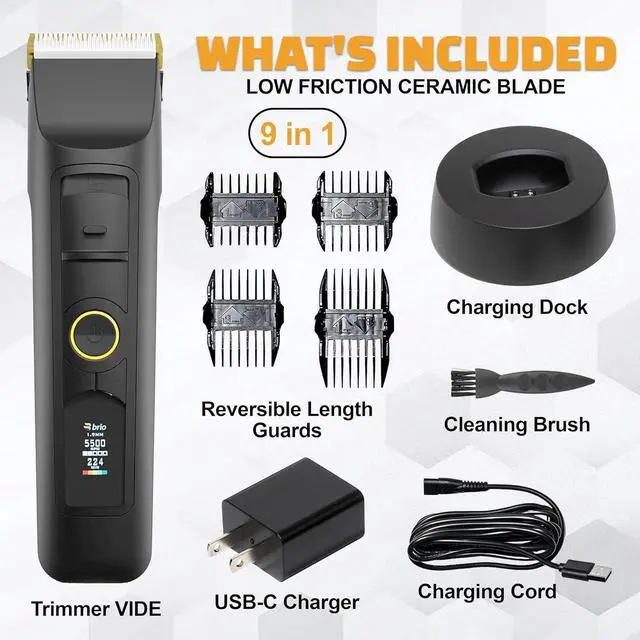 Alt view image 2 of 7 - Brio Beardscape V2 Beard Trimmer for Men Professional with Low Friction Ceramic Blade, Cordless Professional Hair Trimmer for Barbers with 4 Hrs of Long Battery Timing, Ideal for Beard & Body (Black)