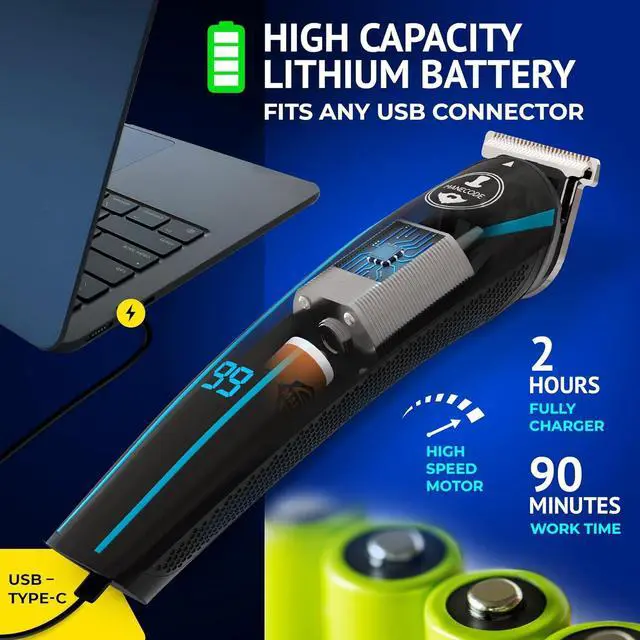 Alt view image 4 of 7 - 11-in-1 Men's Beard and Mustache Electric Trimmer Kit, Cordless Body and Nose Hair Razors, Set of Beard Clippers, USB Rechargeable Battery, Shaver for Men, Lifetime Self-Sharp Blades