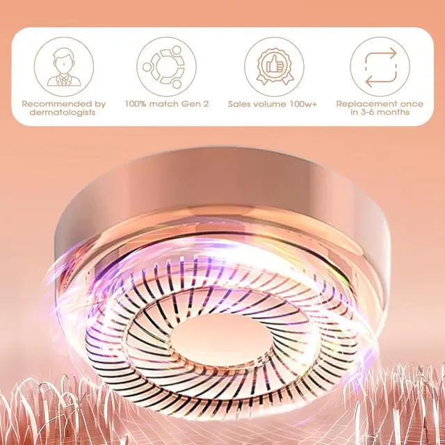 Alt view image 5 of 7 - Replacement Heads for Flawless Hair Remover Gen 2, 18k Gold Facial Hair Remover Replacement Head with Compartment Storage Box, Women Painless Replacement Blades fit Finishing Touch Flawless