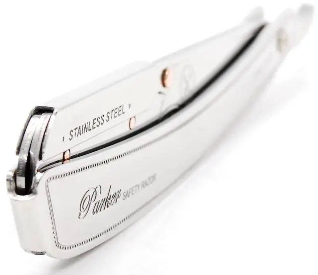 Alt view image 2 of 7 - Parker SRX Straight Razor  All Stainless Steel Barber Razor with Clip-Type Blade Holder for Disposable Blades  Ideal for Precision Wet Shaving at Home or Barbershop  Iconic Brand
