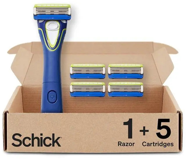Main image of Schick Hydro Groomer  Beard Trimmer for Men, Beard Groomer with 5 Razor Blades, Blue