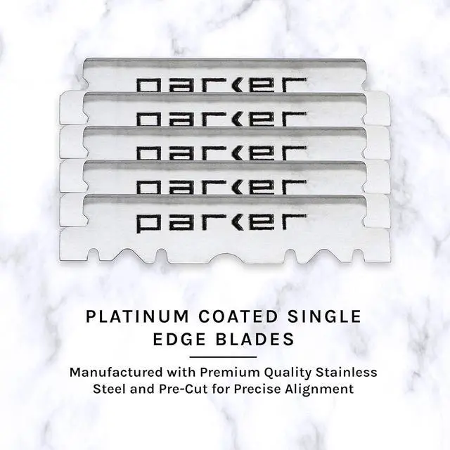 Alt view image 6 of 7 - Parker SR1 Stainless Steel Straight Edge Barber Razor  Professional Shavette for Barbers & Home Use with 5 Premium Platinum Half Blades  Replaceable Blade Straight Razor for Close, Smooth Shaves