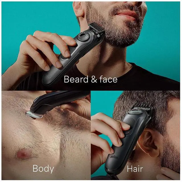 Alt view image 4 of 7 - Braun All-in-One Style Kit Series 5 5490, 9-in-1 Trimmer for Men with Beard Trimmer, Body Trimmer for Manscaping, Hair Clippers & More, Ultra-Sharp Blade, 40 Length Settings, Waterproof