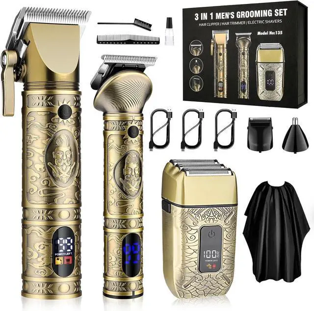 Main image of GSKY Professional Hair Clippers, Beard Trimmer for Men Electric Razor, Clippers and Trimmers Set Shavers for Men, Barber Clippers Hair Cutting Kit
