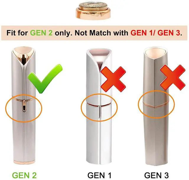 Alt view image 2 of 6 - tuokiy Replacement Heads for Flawless Finishing Touch Facial Hair Removal Tool for Women. Just fit Gen 2 Hair Removal Device