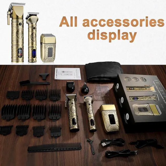 Alt view image 6 of 6 - GSKY Professional Hair Clippers, Beard Trimmer for Men Electric Razor, Clippers and Trimmers Set Shavers for Men, Barber Clippers Hair Cutting Kit