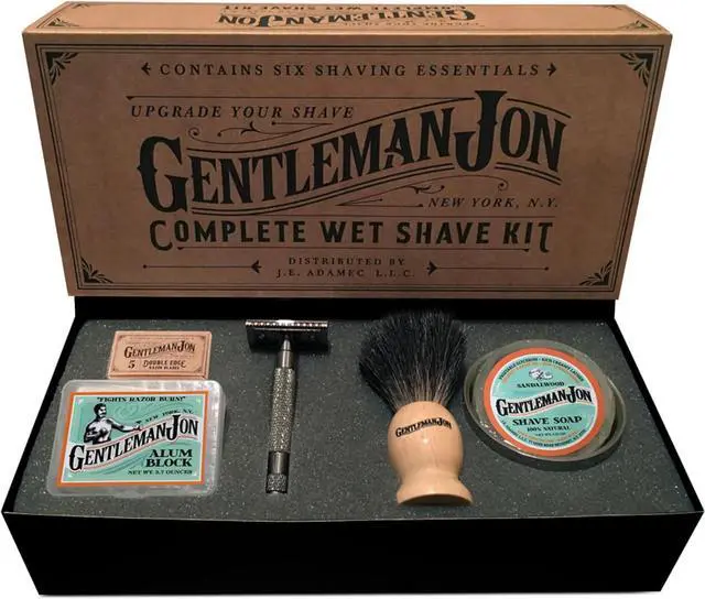 Main image of Safety Razor Shaving Kit | Vintage Wet Shave Grooming Set for Men - Includes: Safety Razor, Hair Shaving Brush, Alum Block, Shave Soap, Bowl & Double Edge Razor Blades