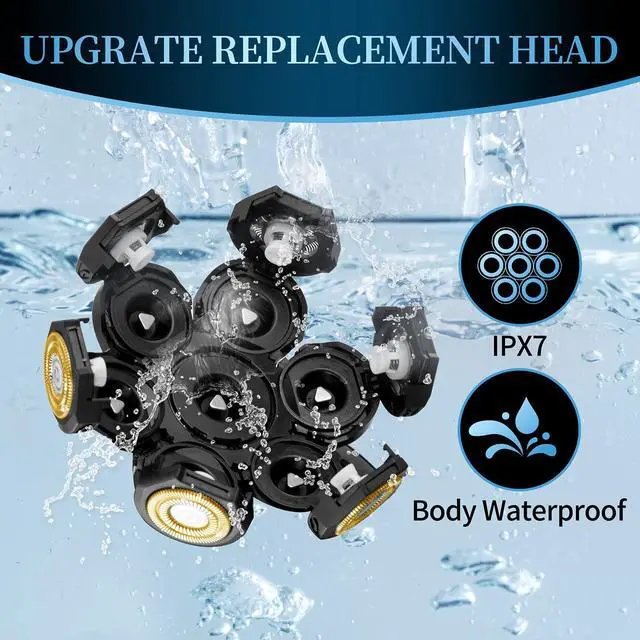 Alt view image 4 of 6 - Vsmooth Electric Shaver Replacement Head - Shavers for Bald Men Replaceable Head - Waterproof Blades for Men Replacement Shaving Heads - Wet & Dry Electric Razor Floating Replacement Blade Head