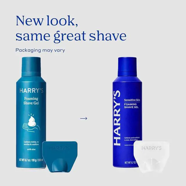 Alt view image 2 of 7 - Harry's Shaving Kit for Men - Razor Handle, 5 Razor Blade Refills, Foaming Shave Gel, and Travel Blade Cover - Chrome Edition