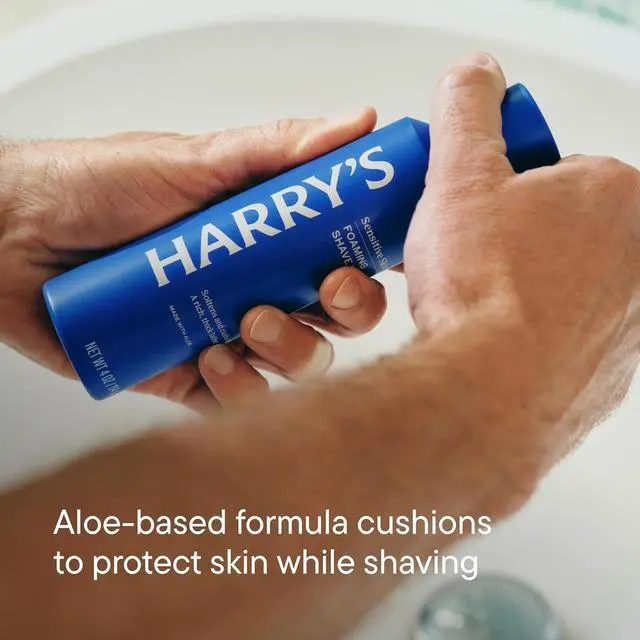 Alt view image 6 of 7 - Harry's Shaving Kit for Men - Razor Handle, 5 Razor Blade Refills, Foaming Shave Gel, and Travel Blade Cover - Chrome Edition