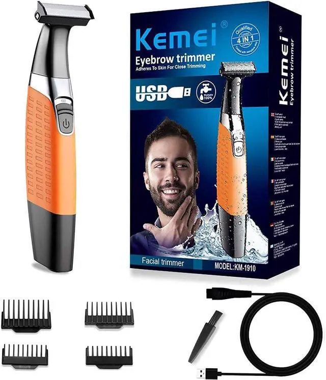 Alt view image 2 of 7 - Electric Razor, Beard Trimmer Men, Waterproof Beard Grooming,Cordless USB Rechargeable Body Groomer and Hair Remover for Eyebrow, Beard Facial& Body Hair for Men and Women