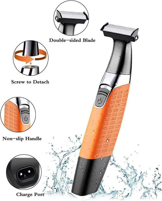 Alt view image 3 of 7 - Electric Razor, Beard Trimmer Men, Waterproof Beard Grooming,Cordless USB Rechargeable Body Groomer and Hair Remover for Eyebrow, Beard Facial& Body Hair for Men and Women