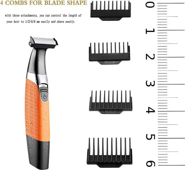 Alt view image 4 of 7 - Electric Razor, Beard Trimmer Men, Waterproof Beard Grooming,Cordless USB Rechargeable Body Groomer and Hair Remover for Eyebrow, Beard Facial& Body Hair for Men and Women