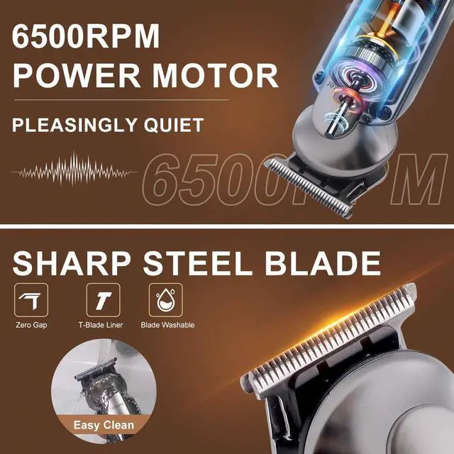 Alt view image 5 of 7 - Hatteker Beard Trimmer for Men, Waterproof Hair Trimmer Electric Razor, Cordless Hair Clippers Shavers for Men, Shaving Kit for Nose Mustache Body Facial, Beard Grooming Kit Fathers Gifts for Dad