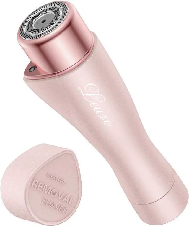 Main image of Facial Hair Remover for Women, Leuxe Painless Hair Removal Waterproof Shaver Razor with LED Light for Peach Fuzz Fine Hair Chin Cheek Upper Lip (Rose)