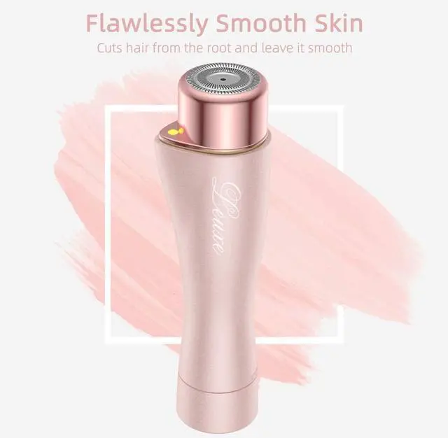 Alt view image 6 of 7 - Facial Hair Remover for Women, Leuxe Painless Hair Removal Waterproof Shaver Razor with LED Light for Peach Fuzz Fine Hair Chin Cheek Upper Lip (Rose)