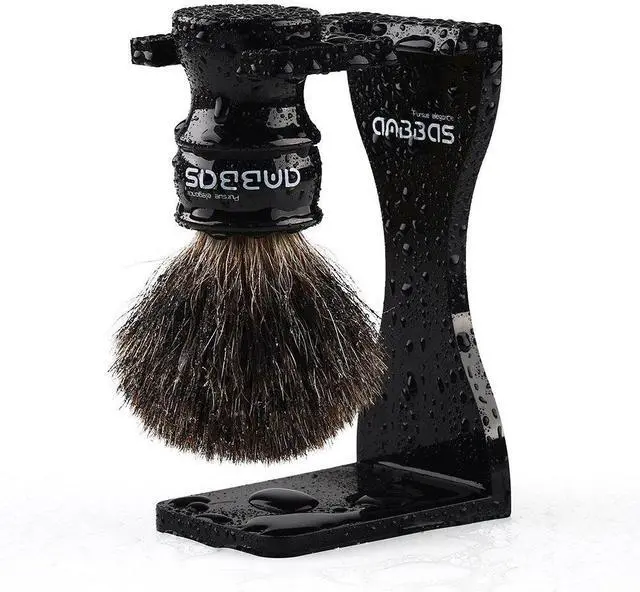 Alt view image 7 of 7 - Anbbas Black Badger Hair Shaving Brush Resin Handle and Acrylic Thicken Shaving Stand,Stainless Steel Shaving Bowl and Goat Milk Soap 4in1 Gift Set for Men Wet Shave