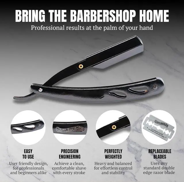 Alt view image 5 of 7 - Straight Razor Shaving Kit | Vintage Wet Shave Grooming Set for Men - Includes: Straight Edge Razor, Hair Shaving Brush, Alum Block, Shave Soap, Bowl & Double Edge Razor Blades