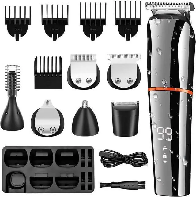 Alt view image 2 of 7 - SURKER Beard Trimmer for Men Hair Clippers Body Mustache Nose Hair Groomer Cordless Precision Trimmer 6 in 1 Grooming Kit Waterproof USB Rechargeable