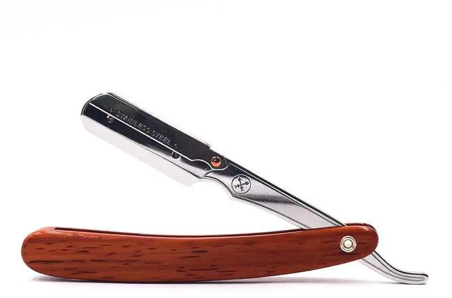 Alt view image 3 of 6 - Parker SRRW Professional Shavette Razor - Rosewood Handle, Stainless Steel Arm & Clip Lock System for Secure Blade Fit, 5 Blades Included