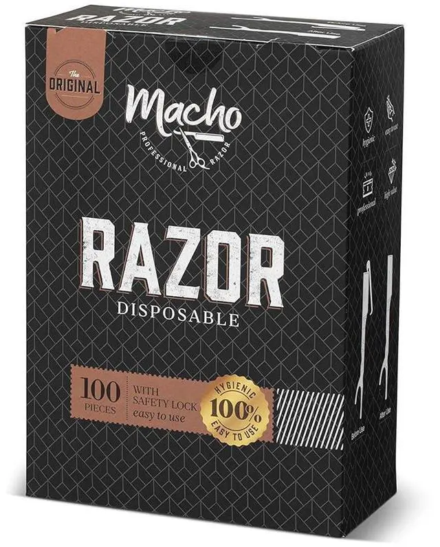 Alt view image 6 of 7 - Professional Straight Razors for Men - 100 pcs. Disposable Straight Edge Razors with Stainless Steel Blade and Guard - Essential Barber Accessories for Close Shaving and Grooming by Better Barber