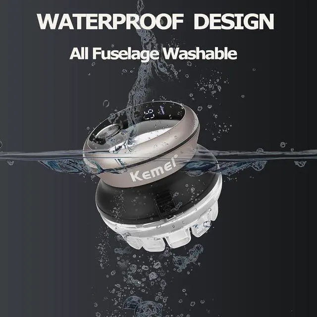 Alt view image 7 of 7 - KEMEI Professional Hair Clippers for Men, Automatic Circular Hair Trimmer, Cordless Self-Haircut Kit with LED Display, KM-887 Silvery