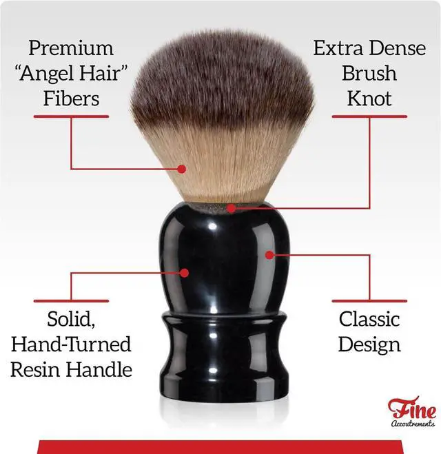 Alt view image 3 of 6 - Mr. Fine Better Than Badger Shaving Brush, Ultra-Soft Synthetic Angel Hair Bristles for Mens Wet Shaving, Easy Lather & Smooth Glide, Ergonomic Handle, White