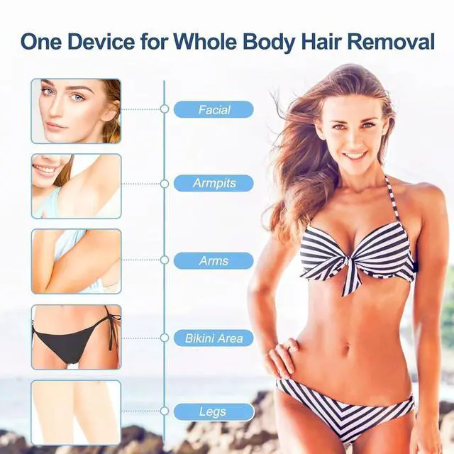 Alt view image 2 of 7 - Laser Hair Removal Device Home Use IPL Laser Beauty Device Laser Hair Removal for Women and Men Hair Remover with Painless Permanent for Whole Body,Facial Lip Bikini Line Armpit Back Leg Arm