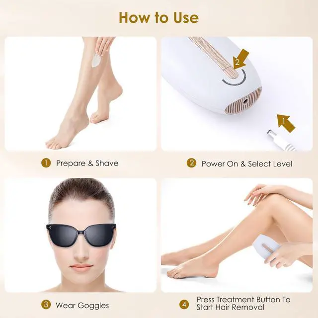 Alt view image 7 of 7 - Laser Hair Removal Device Home Use IPL Laser Beauty Device Laser Hair Removal for Women and Men Hair Remover with Painless Permanent for Whole Body,Facial Lip Bikini Line Armpit Back Leg Arm