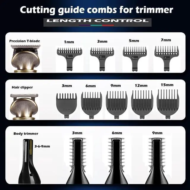 Alt view image 5 of 5 - Beard Trimmer for Men,Cordless Hair Clipper,Electric Razor Shavers for Men,All in One Waterproof Mens Grooming Kit for Head Mustache Face Nose Ear Body Hair, with Storage Bag and Stand Holder,Gifts