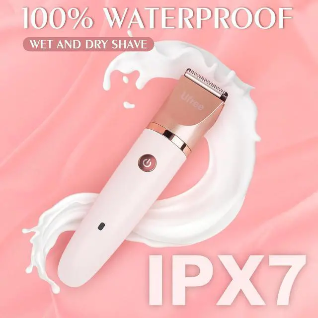 Alt view image 5 of 7 - Ufree Electric Shaver Razors for Women Pubic Hair, Bikini Trimmer for Face and Body Hair, Wet & Dry Use Groomer, Hair Trimmer, Birthday Gifts for Women, Gold