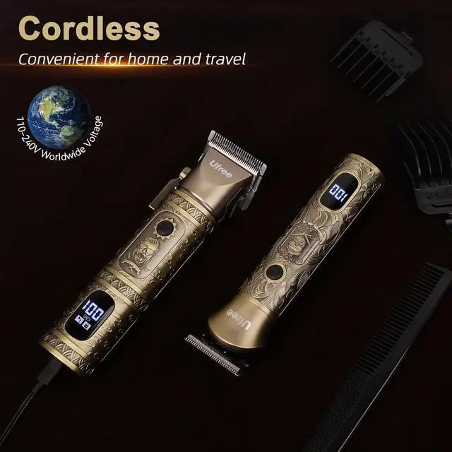 Alt view image 7 of 7 - Ufree Hair Clippers for Men Professional with Beard Trimmer, Barber Clippers and Trimmers Set, Electric Razor Shavers for Men, Cordless Mens Grooming Kit for Nose, Face, Hair, Gifts