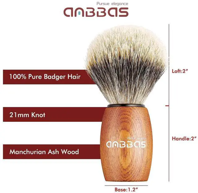 Alt view image 3 of 7 - Anbbas Badger Hair Shaving Brush with Wood Handle,Large Soap Bowl,Stainless Steel Shaving Stand and 3.5 oz Natural Shaving Soap Puck Refill for Men