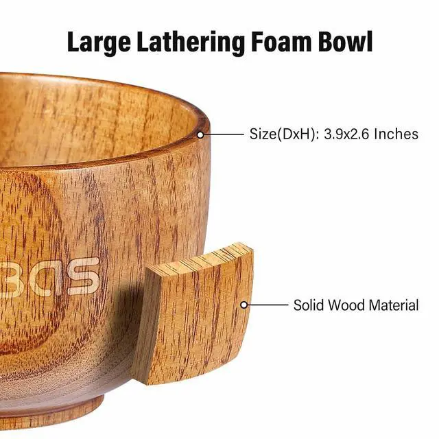 Alt view image 5 of 7 - Anbbas Badger Hair Shaving Brush with Wood Handle,Large Soap Bowl,Stainless Steel Shaving Stand and 3.5 oz Natural Shaving Soap Puck Refill for Men