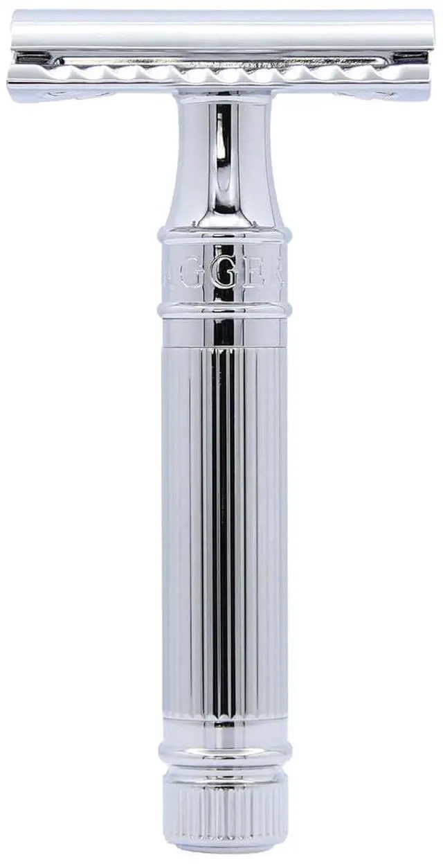 Main image of Edwin Jagger DES89LBLAMZ Classic Long Handled Double Edge Manual Eco-Friendly and Reusable Safety Razor for Men and Women for Shaving cream or Soap Fits All DE Razor Blades (Lined)