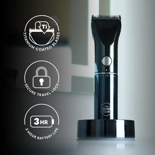Alt view image 2 of 7 - The Beard Club Beard Trimmer for Men - Electric Cordless Rechargeable Beard & Hair Trimmer - High Power 7000 RPM - 8 Color Guides 45 Unique Trim Lengths - Travel Lock