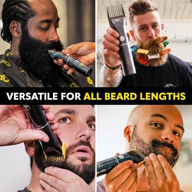 Alt view image 5 of 7 - The Beard Club Beard Trimmer for Men - Electric Cordless Rechargeable Beard & Hair Trimmer - High Power 7000 RPM - 8 Color Guides 45 Unique Trim Lengths - Travel Lock