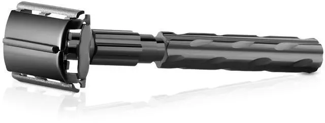 Alt view image 5 of 7 - Parker 22R Gunmetal Finish Long-Handle Butterfly Safety Razor for Men  Premium Brass Construction, Close Smooth Shave + 5 Razor Blades Included