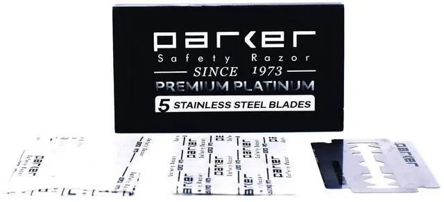 Alt view image 7 of 7 - Parker 22R Gunmetal Finish Long-Handle Butterfly Safety Razor for Men  Premium Brass Construction, Close Smooth Shave + 5 Razor Blades Included