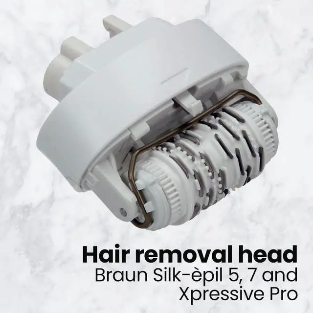 Alt view image 2 of 6 - Braun Replacement Hair Removal Head 67030946 Compatible with Braun Silkepil 7 Xpressive Pro and Braun Silk Epil 5, White