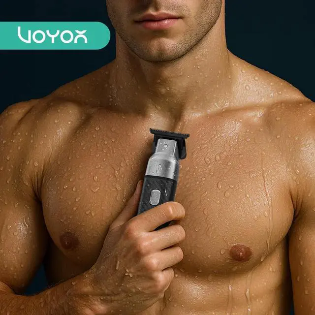 Alt view image 7 of 7 - VOYOR Body Hair Trimmer for Men,Electric Razor,Versatile Groin & Body Trimmer,Waterproof and Cordless Shaver, Manscaper for Men, USB-C Charging Groomer,Ceramic Blade Razor Male Grooming HT310 (Black)