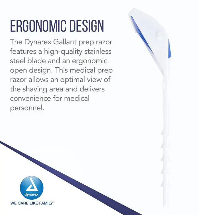 Alt view image 4 of 7 - Dynarex 4251 Gallant Disposable Prep Razor, Pack of 250