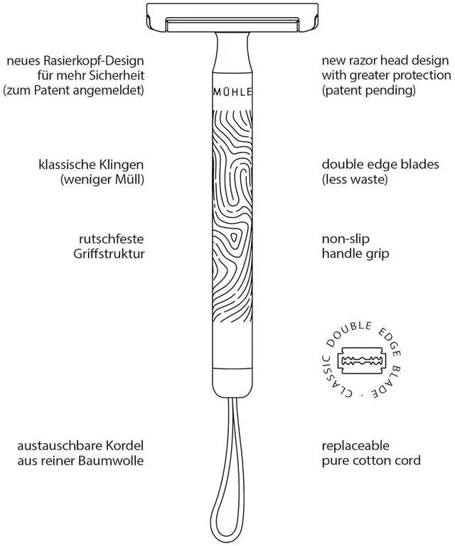 Alt view image 4 of 7 - MÜHLE Companion Safety Razor  Women's Double-Edged Body Razor for Shaving, Gentle Use, Suitable for Body, Legs, & Underarms, Longer Handle, Long Lasting Blade