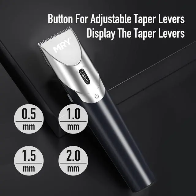Alt view image 6 of 7 - MRY Ceramic Cutter Cordless Men's Barber Women's Professional Waterproof LCD Hair Clippers USB Rechargeable (Black with Silver Color)